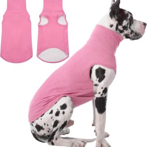 IECOii 4XL Pink Fleece Turtleneck Dog Sweater (Giant Breed)