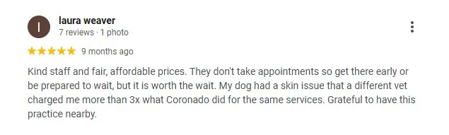review coronado animal hospital